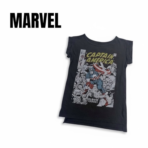 022 Marvel Captain America Black Tee - Picture 1 of 3